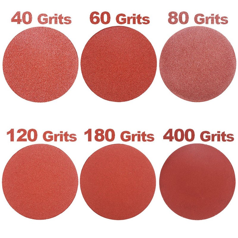 HIFROM 5 Inch Sanding Discs NO-Hole Hook and Loop 40 Grit Sandpaper Aluminum Oxide Random Orbital Sander Pads (60-Pack) - Image 4